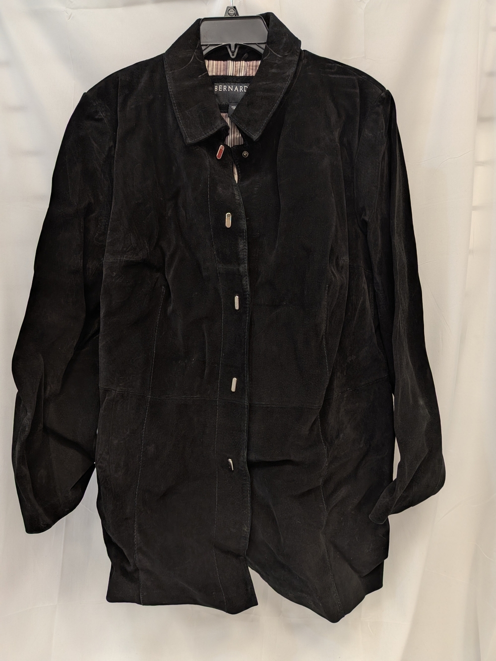 Bernardo Black Suede Button-Up Jacket